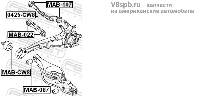 MAB-022 Сайлентблок заднего продольного рычага