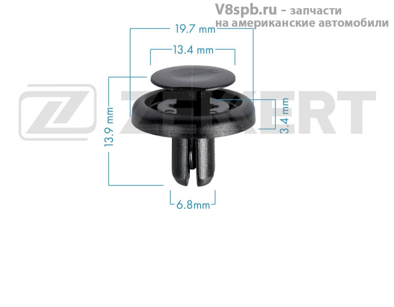 BE3564 Клипса (пистон) крепежная Zekkert