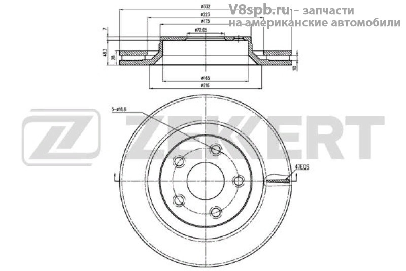 BS6218 Диск тормозной передний ZEKKERT