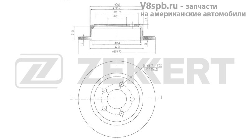 BS6684 Диск тормозной задний ZEKKERT
